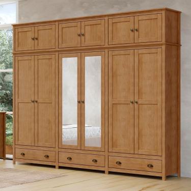 Imagem de Guarda Roupa Roupeiro 12 Portas 3 Gavetas Topázio 9134FN Freijó Finestra