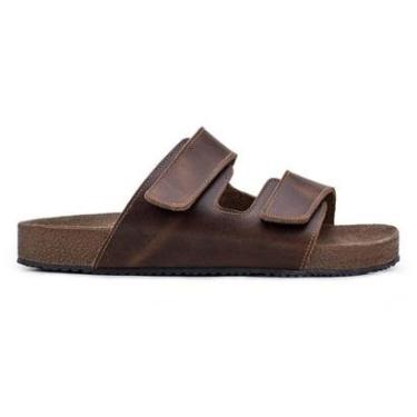 Imagem de Sandália Masculina Papete Monaco Nathos Couro Legitimo-Masculino