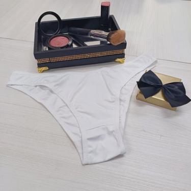 Imagem de Calcinha Tanga Clássica Feminina Clamar em Microfibra 3718, GG, Branco
