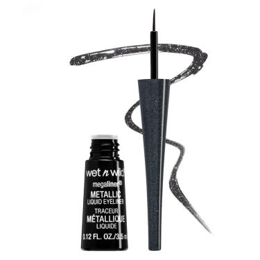 Imagem de Delineador líquido wet n wild MegaLiner Metallic Cosmic Black