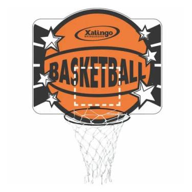 Imagem de Cesta De Basquete Tabela Madeira Esporte 60X44cm - Xalingo