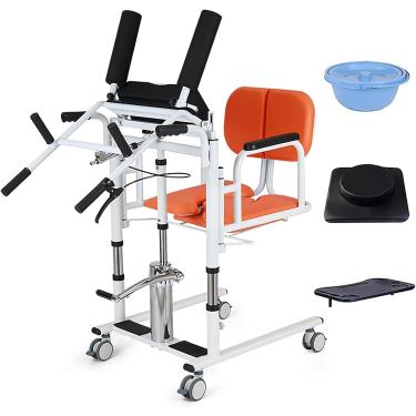 Imagem de Transferência De Elevador De Paciente, Roda De Elevação De Paciente Hidráulica Para Casa, Elevador De Enfermagem De Transferência Portátil, Transferência De Elevador De Pac, Orange