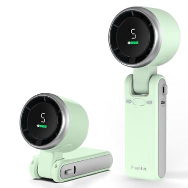 Imagem de Ventilador Turbo Portátil PlayHot, 6 Lâminas, 5000 mAh, Recarregável, Branco, Pequeno, Moderno, Industrial, Portátil, Dobrável, Leve
