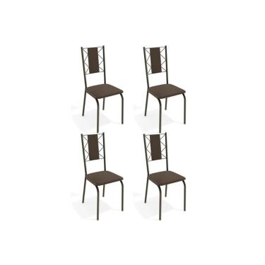 Imagem de Cadeira Sala De Jantar Lisboa 4c076 Aço Kit 4 Uni Bronze-marrom 21 - Kappesberg
