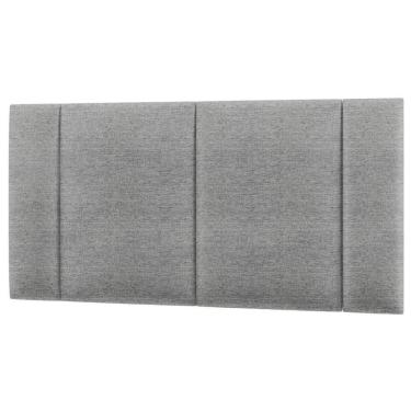 Imagem de Cabeceira Estofada Cama Box Casal Com Led Moderna 140 Cm Cor:linho Cinza