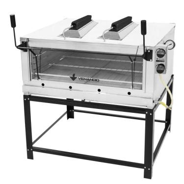 Imagem de Forno Lastro A Gás Natural Venâncio Roma 90 Com Infravermelho Interior Aço Galvanizado Exterior Inox Firiv90-26402