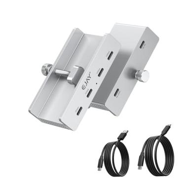 Imagem de EJAY Hub USB C de 10 Gbps, 4 portas, design de grampo de encaixe USB 3.2 de alumínio para mesa/computador com porta de fonte de alimentação extra e cabo de dados de 119 cm de comprimento e cabo de