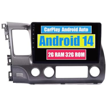 Imagem de RoverOne Central Multimídia para Honda Civic 2006 2007 2008 2009 2010 2011 com CarPlay Android Auto Navegação GPS Bluetooth Radio Estéreo WiFi