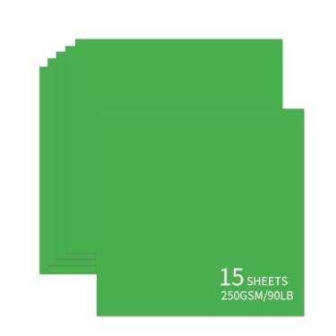 Imagem de 15 folhas de cartolina verde 30,5 x 30,5 cm, 250 gsm/40,8 kg, cartolina grossa e lisa, perfeita para fazer cartões, álbuns de recortes e artesanato
