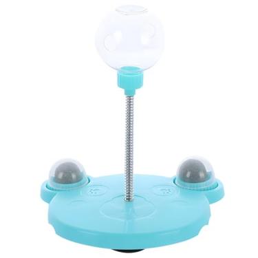 Imagem de Brinquedo interativo dispensador de petiscos para gatos, bola de alimentação antiderrapante para gatos com erva-dos-gatos, base fofa em forma de urso, suporte de mola, petiscos calmantes para animais