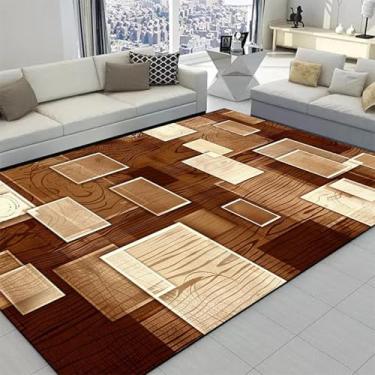 Imagem de Tapetes geométricos modernos para sala de estar, cores claras e luxuosas, para decoração de quarto, sofá, área grande, tapete macio para sala de estar (200 x 250 cm, 78,7 x 98 pol./DT-4132 Flanel