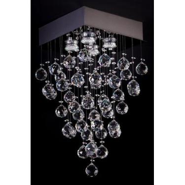Imagem de Lustre Plafon Pirâmide Cristal Quadrado 26cm 521 - ILUMINAMUNDO