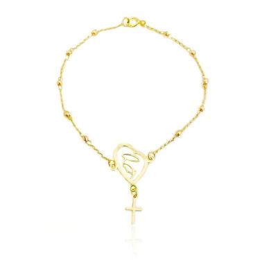 Imagem de Pulseira Terço Maria Banhado A Ouro 18k