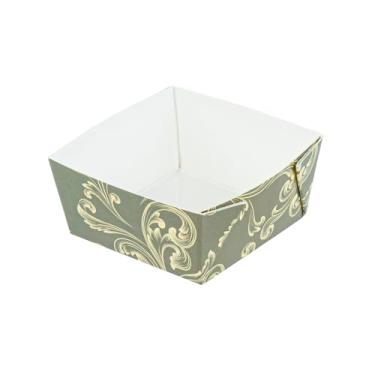Imagem de Restaurantware Assadeiras de papel floral vintage verde-escuro, 100 unidades, 170 g, à prova de gordura, prontas para forno, com design floral para restaurantes, padarias, cafés e uso doméstico.