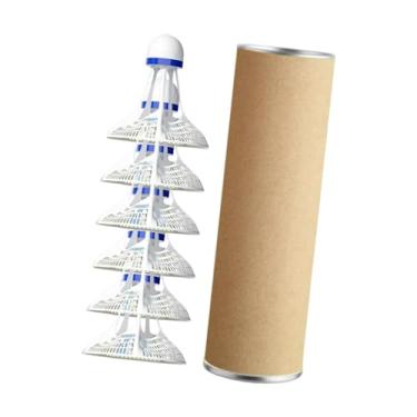 Imagem de UGPLM Petecas de badminton resistentes ao vento 2,5x2,5 polegadas, profissional, portátil, para treinamento esportivo, acessório de cabeça de espuma, Branco 6pcs