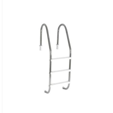 Imagem de Escada para Piscina Tradicional 1 1/2" em Aço Inox 3 Degraus Anatômico