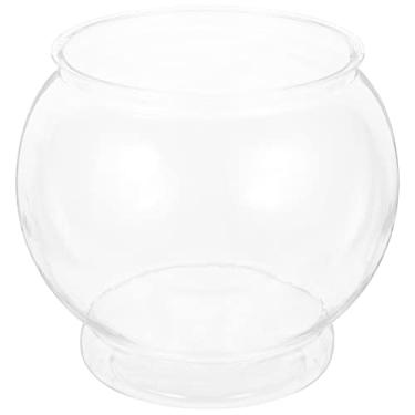 Imagem de Housoutil Aquário De Plástico Transparente Aquário Redondo Pequeno Aquário De Mesa Aquário Globo Transparente Para Animais De Estimação 8 66 X 8 66 X 6 88 Polegadas