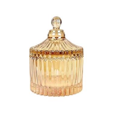 Imagem de Mini Potiche Bohemia De Vidro Bomboniere Decoração Vela 9cm - KeHome, 