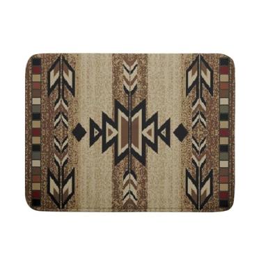Imagem de Giwawa Tapete de secagem de pratos do sudoeste de 45,7 x 61 cm, tapete de escorredor de pratos grande marrom rústico tribal étnico antigo nativo americano absorvente de microfibra para decoração de
