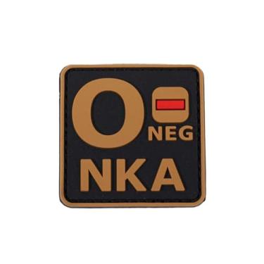 Imagem de Ruoming 1 peça de adesivos táticos de tipo sanguíneo, 5 x 5 cm, PVC 3D, fecho de gancho (marrom O-)