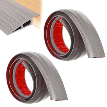 Imagem de Pushglossy 2 tiras de transição de piso de limiares de porta de 91,4 cm para 1,27 cm a 3/12.7 cm de altura Faixa de acabamento de borda de carpete autoadesiva Rampa de limite para porta de cadeira de