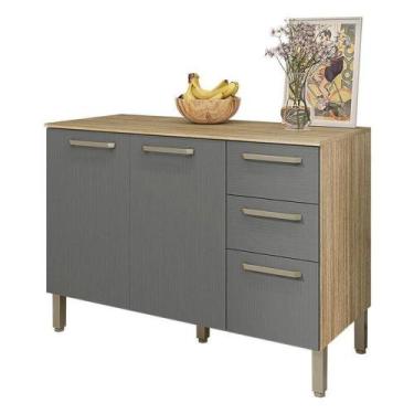 Imagem de Balcão De Pia Mad Versalhes 120 Cm Com Tampo Freijó Gris - Kits Paraná