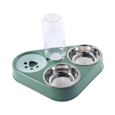 Imagem de Ｂｅｓｇａ Alimentador automático para animais de estimação, tigela compacta para alimentação doméstica, bebedouro portátil para gatos, tigela de água para, Verde