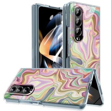 Imagem de MIDIIUGCT Capa magnética para Samsung Galaxy Z Fold 4, anel magnético integrado e carregamento sem fio, capa com absorção de choque para Z Fold 4 [Ripple] MUS-CXDZ-06-07