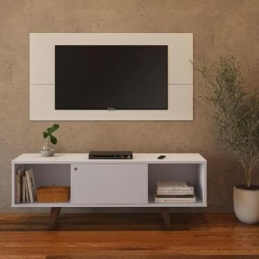 Imagem de Rack com Painel para TV até 42 Polegadas Joe Branco 135 cm