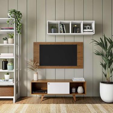 Imagem de Rack com Painel para TV até 42 Polegadas Taís Freijo e Off White 135 cm