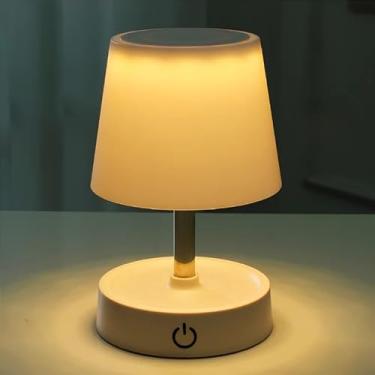 Imagem de Abajur de Mesa LED Recarregável Touch 3 Níveis de Luz Luminária Portátil sem Fio Dimerizável com Base Antiderrapante Ideal para Quarto, Escritório, Estudo