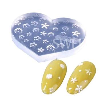 Imagem de Mini Moldes de Silicone 3D para Unhas - Alfabeto, Flores e Pétala Gran