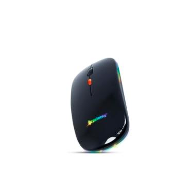 Imagem de Mouse Sem Fio Bluetooth Wireless Luzes Rgb Recarregavél (Preto)