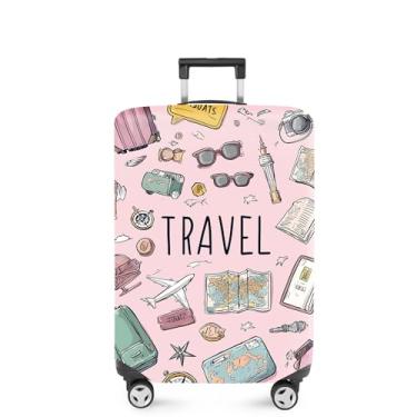 Imagem de ANNA QUEEN Capa divertida para mala, protetor de mala, capa de viagem para bagagem de 45 a 81 cm, acessórios de viagem de elastano extensível e lavável, #13, L(fits 28-30Inch suitcase)