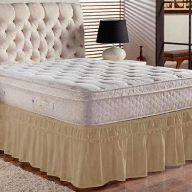 Imagem de Saia Box Cama Solteiro 2 Elásticos Ajustável Babado 1 Peça - Ametista 