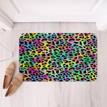 Imagem de Feelyou Tapetes de banho coloridos de leopardo para banheiro, guepardo, para crianças, meninos, meninas, adolescentes, estampa animal, tapetes de banho para banheira de chuveiro, 40,6 x 61 cm,