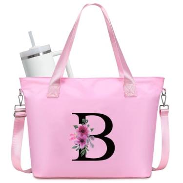 Imagem de JANSBEN Bolsa feminina personalizada - Bolsa de trabalho grande com compartimento para laptop e porta-copos Stanley Bolsa de enfermeira, rosa, One Size