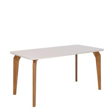 Imagem de Mesa para Sala de Jantar 160cm com Vidro Papaia Off White
