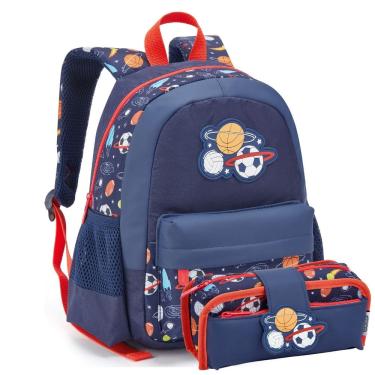 Imagem de Mochila Costas Infantil Casual Com Estojo Escolar Passeio