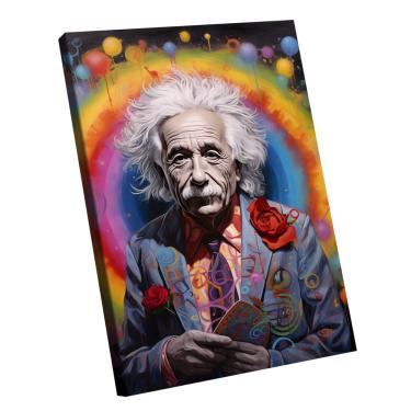 Imagem de Quadro Decorativo Albert Einstein Colorido