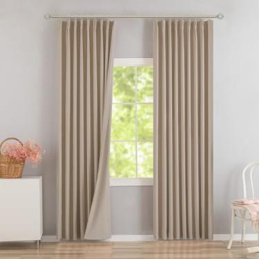 Imagem de DONREN Cortinas blackout plissadas com abas traseiras 101,6 cm L x 365,8 cm C