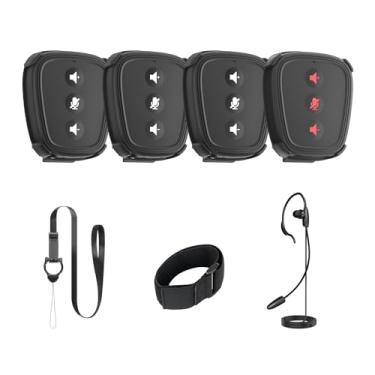 Imagem de Comunicador de ação Came-TV 1,9 GHz, pacote com 4, intercomunicador sem fio duplex completo com porta de áudio de 335 m para comunicação com árbitros, produção de filmes, passeios de barco