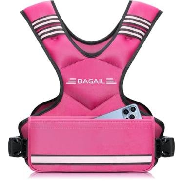 Imagem de BAGAIL Colete com peso ajustável, 1,8 a 4,5 kg/5,4 a 8,2 kg/9 a 14,5 kg, colete para homens e mulheres com 6 pesos e bolso grande, colete de peso para exercícios em casa, corrida, caminhada e