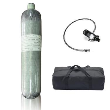 Imagem de Pautaca Tanque de ar CE 2L/122ci 4500psi, tanque de paintball/hpa, tanque de ar pcp/paintball tanque de mergulho de fibra de carbono com válvula de calibre duplo M18*1,5 rosca 4500psi, produzido em