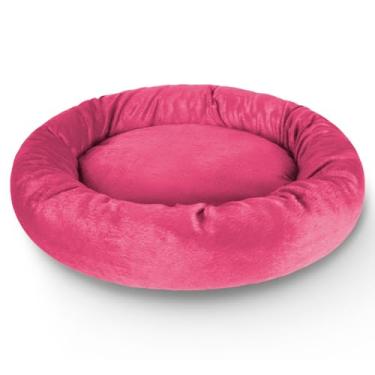 Imagem de Cama Pet Redonda De Pelúcia Cachorro e Gato 70x70cm (Rosa)