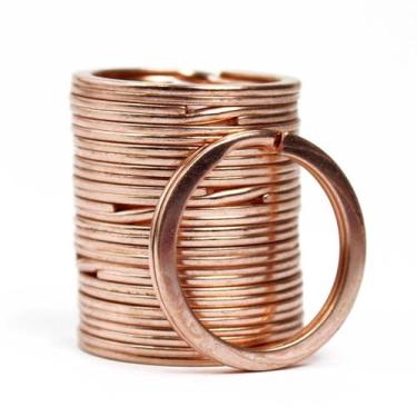 Imagem de Argola Reforçada Italiana 28mm Rose Gold Para Chaveiros Com 100 Peças 