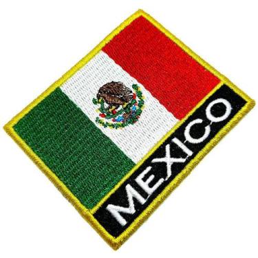 Imagem de Bandeira país México Patch Bordada passar a ferro ou costura - BR44