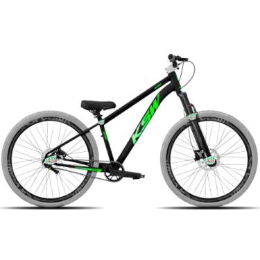 Imagem de Bicicleta KSW do Grau Kit 1x1 Freio Hidráulico Pneus Flame,PRETO VERDE E VERDE CLARO 2