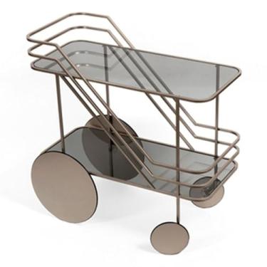 Imagem de Mesa de sala de estar, mesa lateral, carrinho de armazenamento, lanche, carrinho de servir à mão, mesa de jantar (metálico)