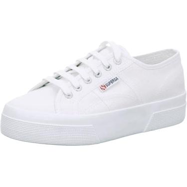 Imagem de Superga Tênis de plataforma unissex adulto 2740, Branco, 5.5 Women/4 Men